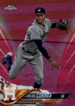 2018 Topps Chrome - Pink Refractor #103 Carlos Correa Front