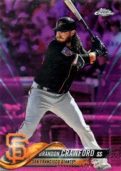 2018 Topps Chrome - Pink Refractor #111 Brandon Crawford Front