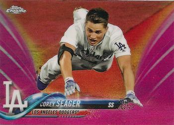 2018 Topps Chrome - Pink Refractor #192 Corey Seager Front
