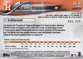 2018 Topps Chrome - Rookie Autographs Refractor #RA-JD J.D. Davis Back