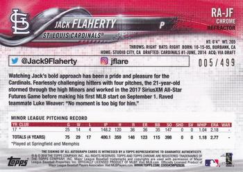 2018 Topps Chrome - Rookie Autographs Refractor #RA-JF Jack Flaherty Back