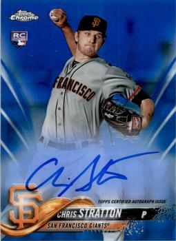 2018 Topps Chrome - Rookie Autographs Blue Refractor #RA-CST Chris Stratton Front