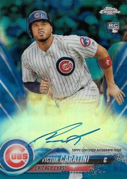 2018 Topps Chrome - Rookie Autographs Blue Refractor #RA-VC Victor Caratini Front