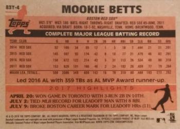 2018 Topps Chrome - 1983 Topps Baseball 35th Anniversary Refractor #83T-4 Mookie Betts Back