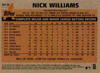 2018 Topps Chrome - 1983 Topps Baseball 35th Anniversary Refractor #83T-20 Nick Williams Back