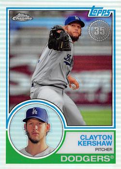 2018 Topps Chrome - 1983 Topps Baseball 35th Anniversary Refractor #83T-24 Clayton Kershaw Front