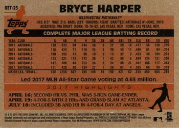 2018 Topps Chrome - 1983 Topps Baseball 35th Anniversary Refractor #83T-25 Bryce Harper Back