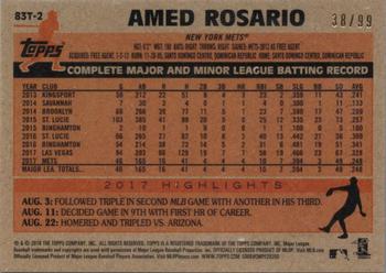 2018 Topps Chrome - 1983 Topps Baseball 35th Anniversary Green Refractor #83T-2 Amed Rosario Back