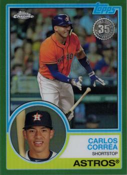 2018 Topps Chrome - 1983 Topps Baseball 35th Anniversary Green Refractor #83T-5 Carlos Correa Front