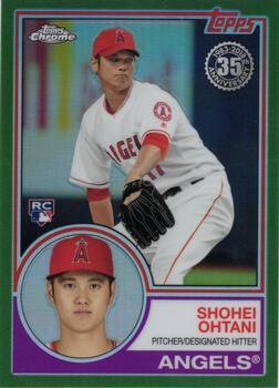 2018 Topps Chrome - 1983 Topps Baseball 35th Anniversary Green Refractor #83T-6 Shohei Ohtani Front