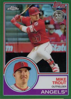 2018 Topps Chrome - 1983 Topps Baseball 35th Anniversary Green Refractor #83T-12 Mike Trout Front
