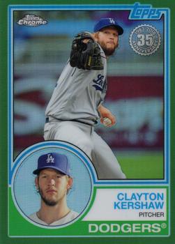 2018 Topps Chrome - 1983 Topps Baseball 35th Anniversary Green Refractor #83T-24 Clayton Kershaw Front