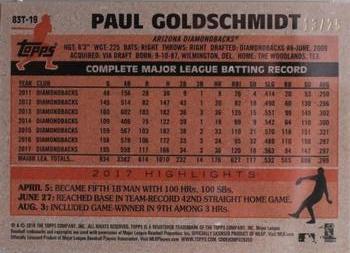 2018 Topps Chrome - 1983 Topps Baseball 35th Anniversary Orange Refractor #83T-19 Paul Goldschmidt Back