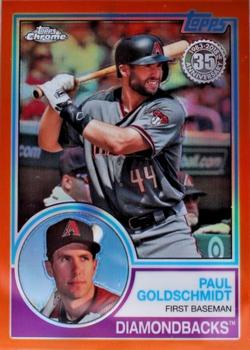 2018 Topps Chrome - 1983 Topps Baseball 35th Anniversary Orange Refractor #83T-19 Paul Goldschmidt Front