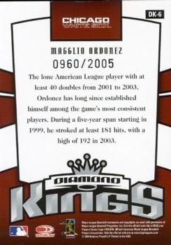 2005 Donruss - Diamond Kings #DK-6 Magglio Ordonez Back