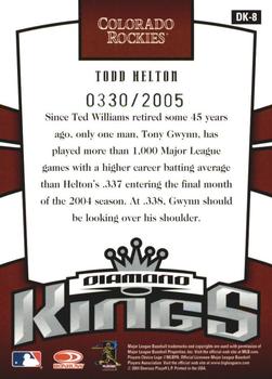 2005 Donruss - Diamond Kings #DK-8 Todd Helton Back