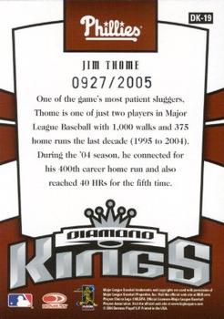 2005 Donruss - Diamond Kings #DK-19 Jim Thome Back