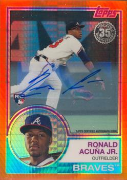 2018 Topps Chrome - 1983 Topps Baseball 35th Anniversary Autographs Orange Refractor #101 Ronald Acuna Front