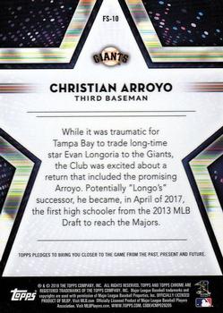 2018 Topps Chrome - Future Stars #FS-10 Christian Arroyo Back