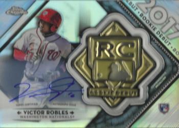 2018 Topps Chrome - Rookie Debut Medallion Green Refractor #RDM-VR Victor Robles Front