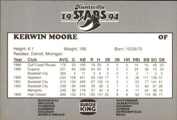 1994 Burger King Huntsville Stars #NNO Kerwin Moore Back