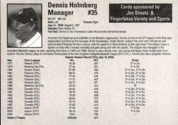 2004 Auburn Doubledays #14 Dennis Holmberg Back