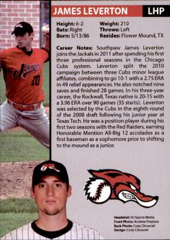 2011 New Jersey Jackals #14 James Leverton Back