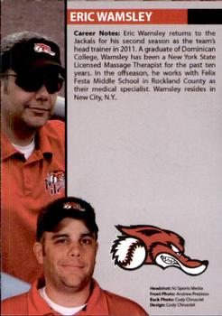 2011 New Jersey Jackals #25 Eric Wamsley Back
