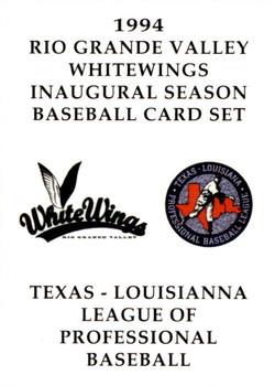 1994 Collect-A-Sport Rio Grande Valley WhiteWings #1 Team Logo Front