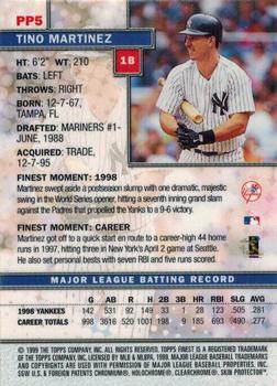 1999 Finest - Pre-Production #PP5 Tino Martinez Back