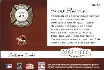 2005 Donruss Classics - Home Run Heroes #HR-20 Frank Robinson Back