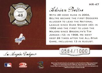 2005 Donruss Classics - Home Run Heroes #HR-47 Adrian Beltre Back