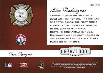 2005 Donruss Classics - Home Run Heroes #HR-50 Alex Rodriguez Back