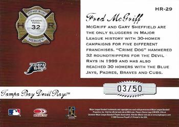 2005 Donruss Classics - Home Run Heroes Gold #HR-29 Fred McGriff Back