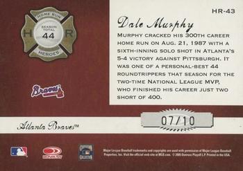 2005 Donruss Classics - Home Run Heroes Signature #HR-43 Dale Murphy Back