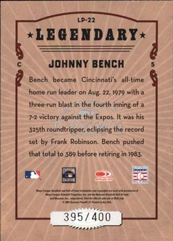 2005 Donruss Classics - Legendary Lumberjacks #LP-22 Johnny Bench Back
