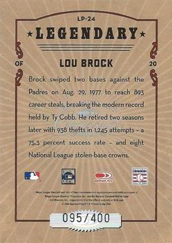 2005 Donruss Classics - Legendary Lumberjacks #LP-24 Lou Brock Back