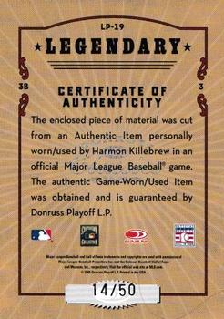 2005 Donruss Classics - Legendary Lumberjacks Bat #LP-19 Harmon Killebrew Back