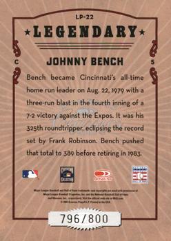 2005 Donruss Classics - Legendary Players #LP-22 Johnny Bench Back
