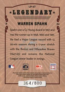 2005 Donruss Classics - Legendary Players #LP-47 Warren Spahn Back