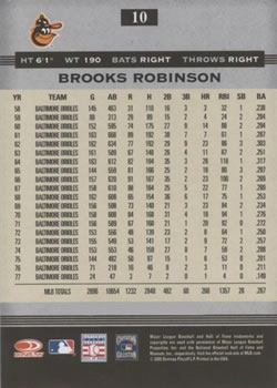 2005 Donruss Greats #10 Brooks Robinson Back