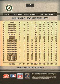 2005 Donruss Greats #17 Dennis Eckersley Back