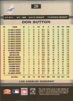 2005 Donruss Greats #20 Don Sutton Back