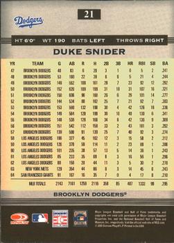 2005 Donruss Greats #21 Duke Snider Back