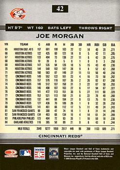 2005 Donruss Greats #42 Joe Morgan Back
