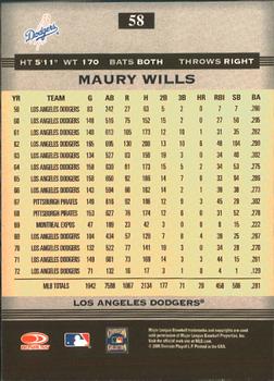2005 Donruss Greats #58 Maury Wills Back