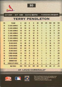 2005 Donruss Greats #80 Terry Pendleton Back