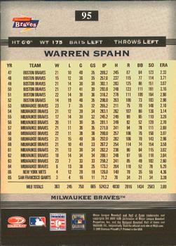 2005 Donruss Greats #95 Warren Spahn Back