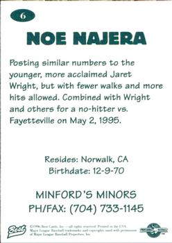 1996 Best Carolina League All-Stars 2 #6 Noe Najera Back