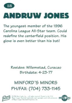 1996 Best Carolina League All-Stars 2 #18 Andruw Jones Back